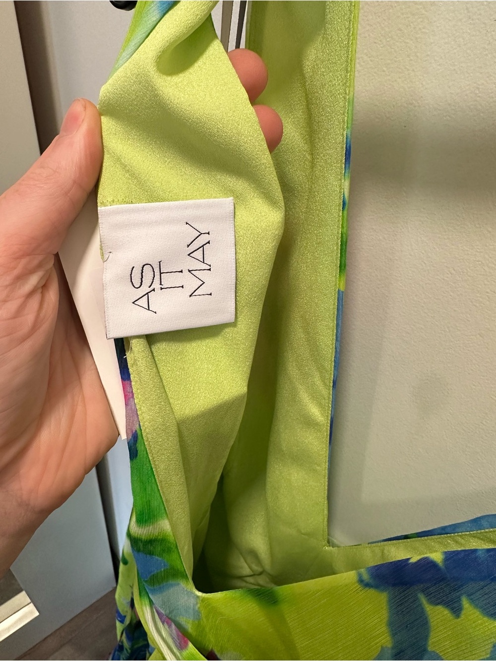 As It May V-Neck Lime Multi Floral Maxi Dress - Picture 6 of 6
